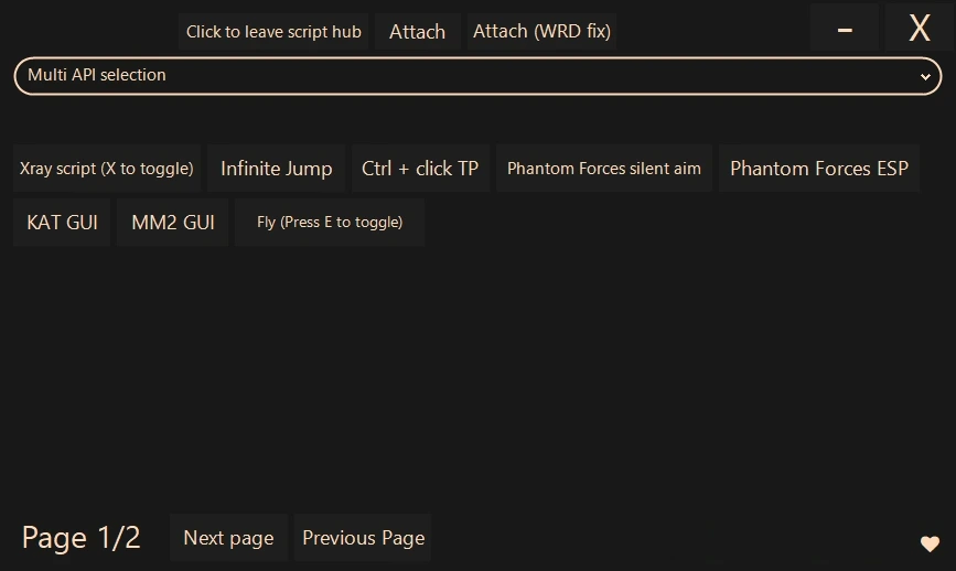 Lua Executor interface — script editor